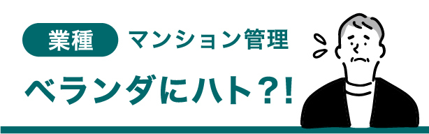 業種 マンション管理 ベランダにハト？！